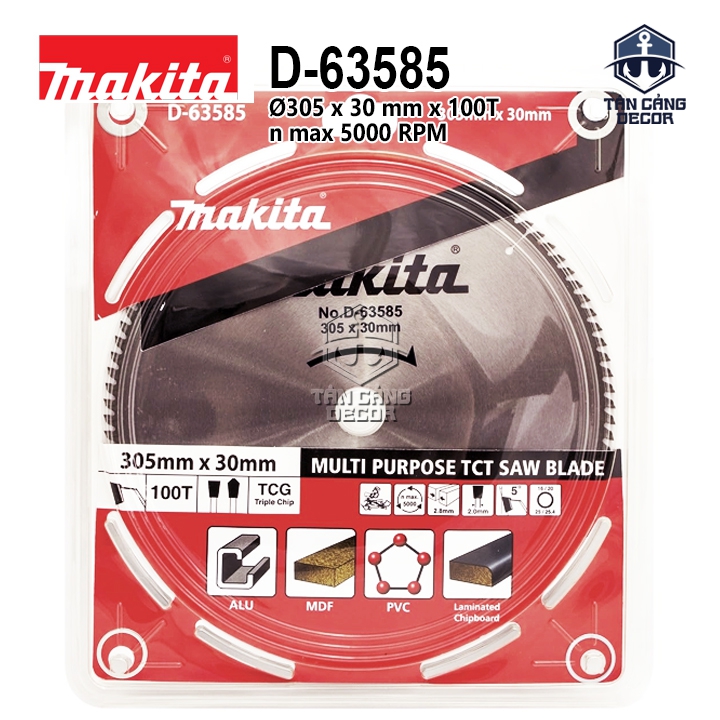 Lưỡi Cắt Nhôm Hợp Kim 305 x 30 mm x 100T Makita D-63585