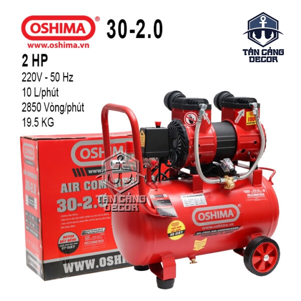 Máy Nén Khí Không Dầu 30 Lít 1500W Oshima 30 - 2.0