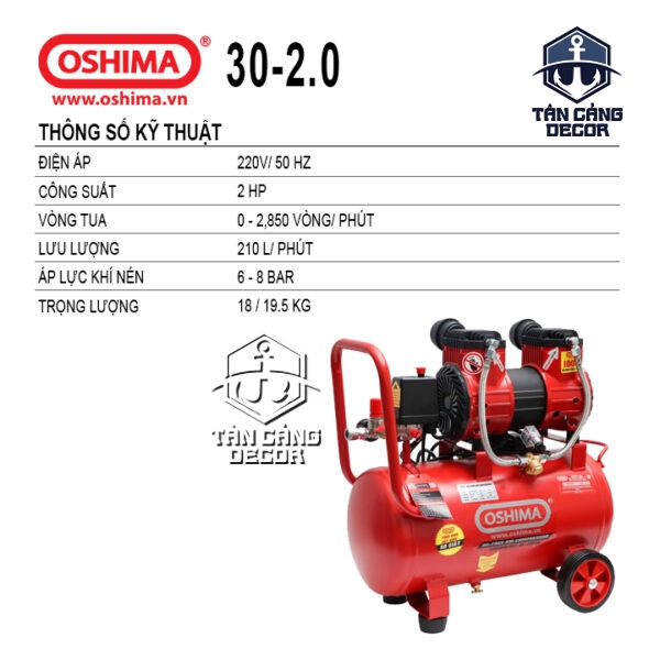 Alternative view of Máy Nén Khí Không Dầu 30 Lít 1500W Oshima 30 - 2.0