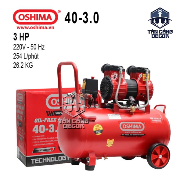 Máy Nén Khí Không Dầu 40 Lít 1500W Oshima 40 - 3.0