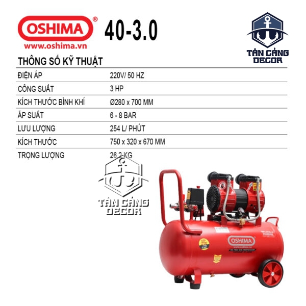 Alternative view of Máy Nén Khí Không Dầu 40 Lít 1500W Oshima 40 - 3.0