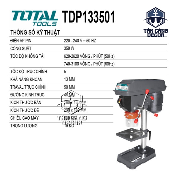 Alternative view of Máy Khoan Bàn Total TDP133501 350W
