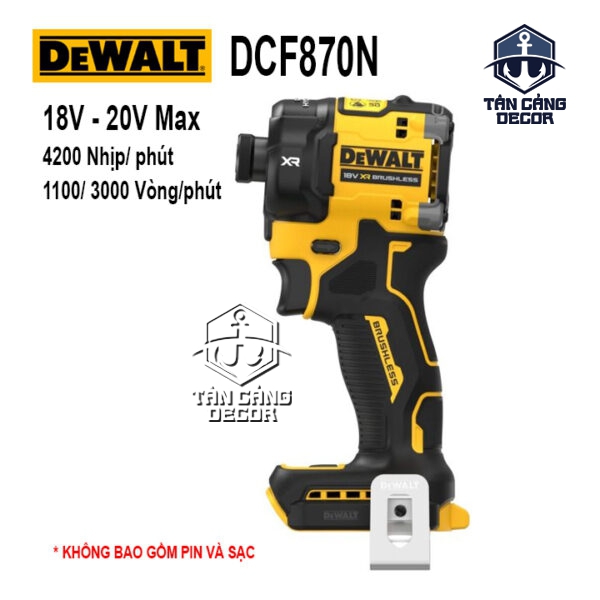 Máy Vặn Vít Búa Dầu Dùng Pin DeWalt 20V DCF870N ( Thân Máy )