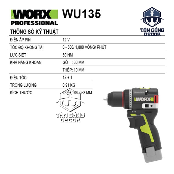 Alternative view of Máy Khoan Dùng Pin 12V Worx WU135 ( Thân Máy )