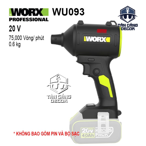 Máy Thổi Phản Lực Dùng Pin 20V Worx WU093 ( Thân Máy )