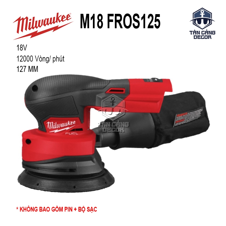 Máy Chà Nhám Tròn 5 Cấp Điều Tốc Dùng Pin Milwaukee M18 PROS125 ( Thân Máy )