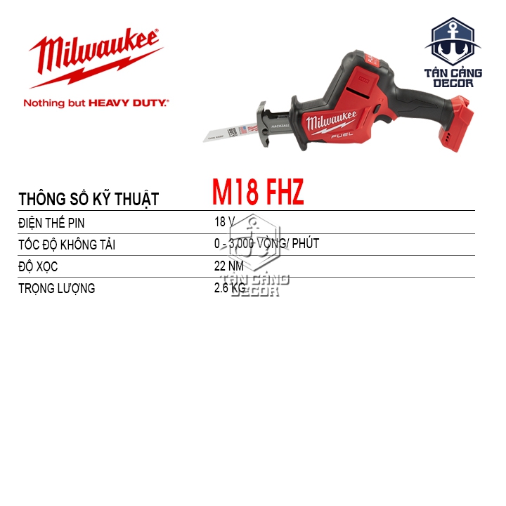 Máy Cưa Kiếm Dùng Pin Milwaukee M18 FHZ (Thân Máy) - Ảnh 2