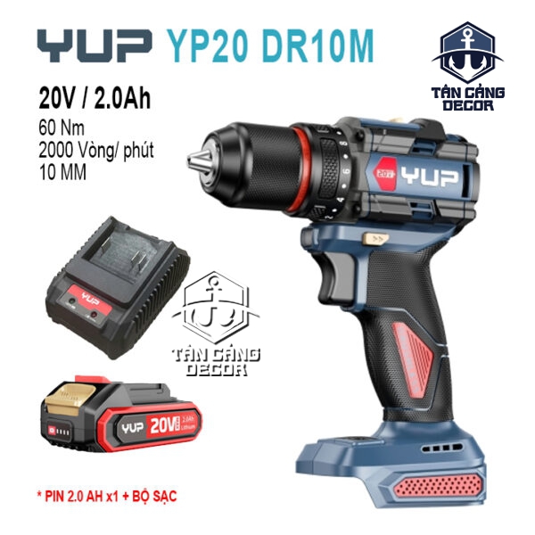 Máy Khoan Động Lực Dùng Pin 10mm YUP YP20 DR10M (1 Pin + 1 Sạc)