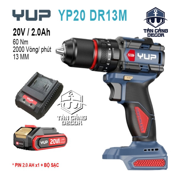 Máy Khoan Động Lực Dùng Pin 13mm YUP YP20 DR13M (1 Pin + 1 Sạc)