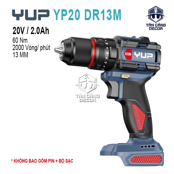 Máy Khoan Động Lực Dùng Pin 13mm YUP YP20 DR13M (Thân Máy)