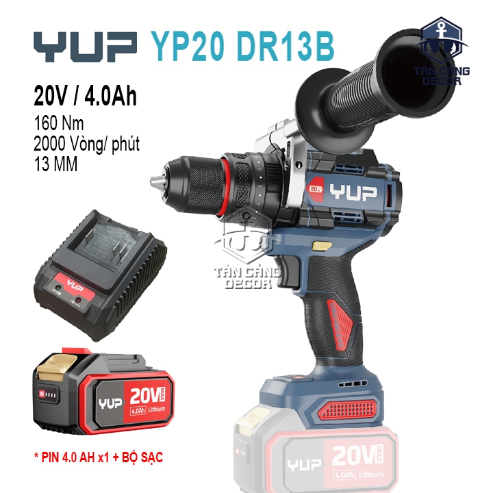 Máy Khoan Động Lực Dùng Pin 13mm YUP YP20 DR13B (1 Pin + 1 Sạc)
