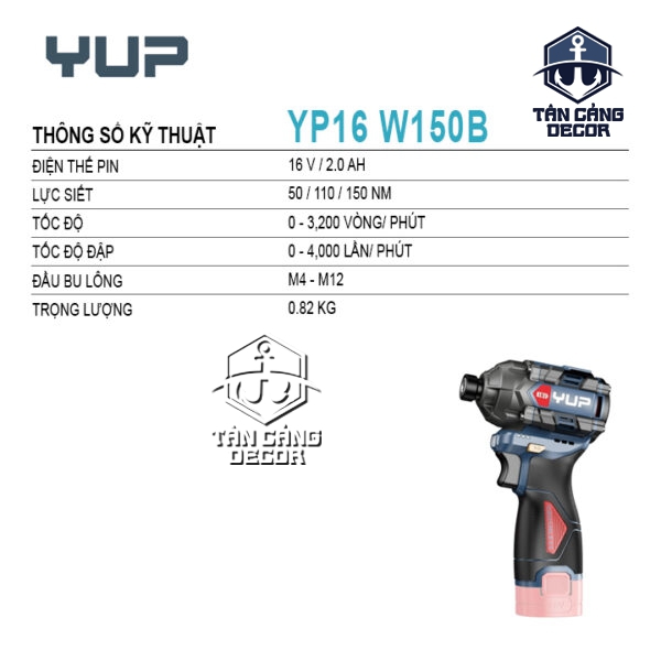 Alternative view of Máy Vặn Vít Dùng Pin YUP YP16 W150B (Thân Máy)