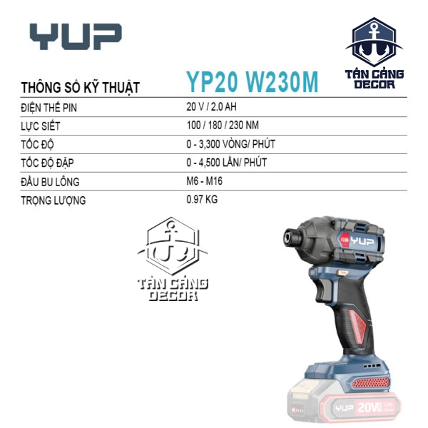 Alternative view of Máy Vặn Vít Dùng Pin YUP YP20 W230M (Thân Máy)
