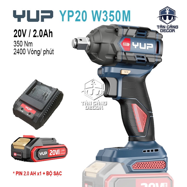 Máy Siết Bu Lông Dùng Pin YUP YP20 W350M Bản 2.0Ah (1 Pin + 1 Sạc)
