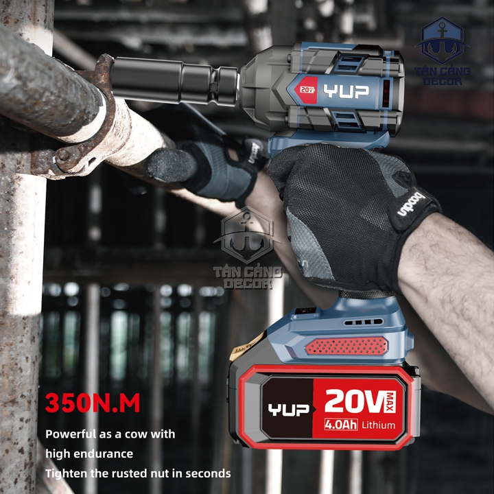 Máy Siết Bu Lông Dùng Pin YUP YP20 W350M Bản 2.0Ah (1 Pin + 1 Sạc) - Ảnh 4