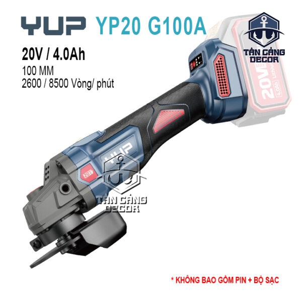 Máy Mài Góc 100 mm Dùng Pin YUP YP20 G100A (Thân Máy)