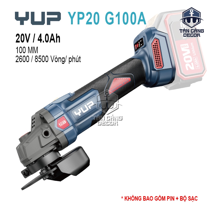 Máy Mài Góc 100 mm Dùng Pin YUP YP20 G100A (Thân Máy)