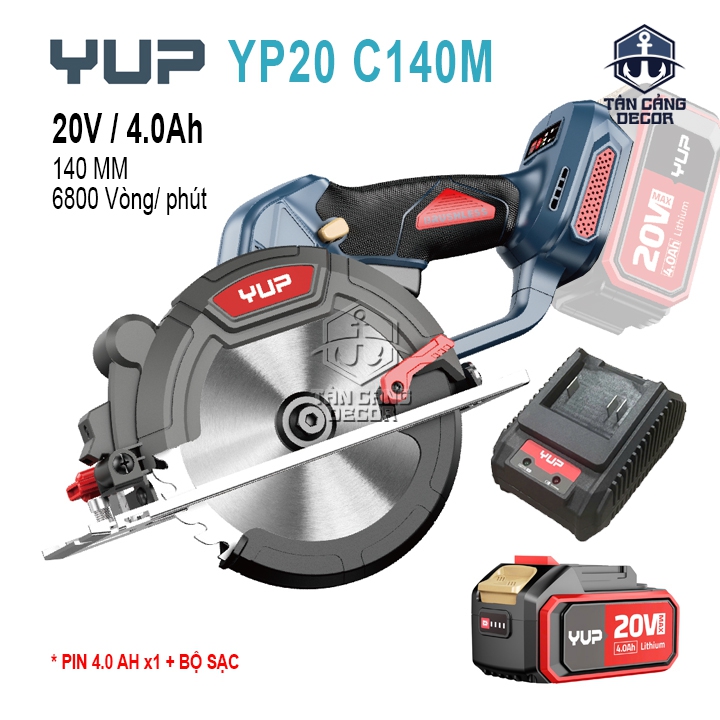 Máy Cưa Đĩa 140mm Dùng Pin YUP YP20 C140M (1 Pin + 1 Sạc)