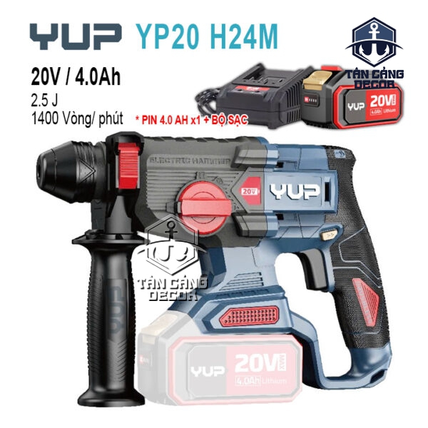 Máy Khoan Đục Bê Tông Dùng Pin YUP YP20 H24M (1 Pin + 1 Sạc)