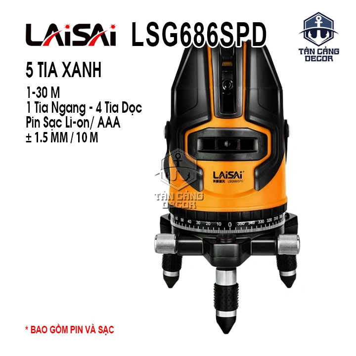 Máy Cân Bằng Lazer 5 Tia Xanh Laisai LSG686SPD