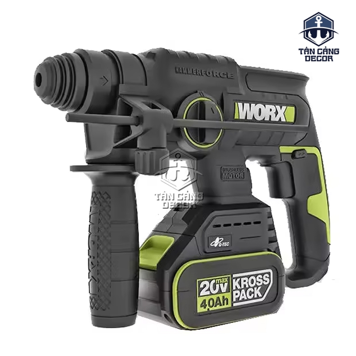 Máy Khoan Đục Bê Tông 4 Chế Độ Dùng Pin 20V Worx WU387 ( Thân Máy ) - Ảnh 3