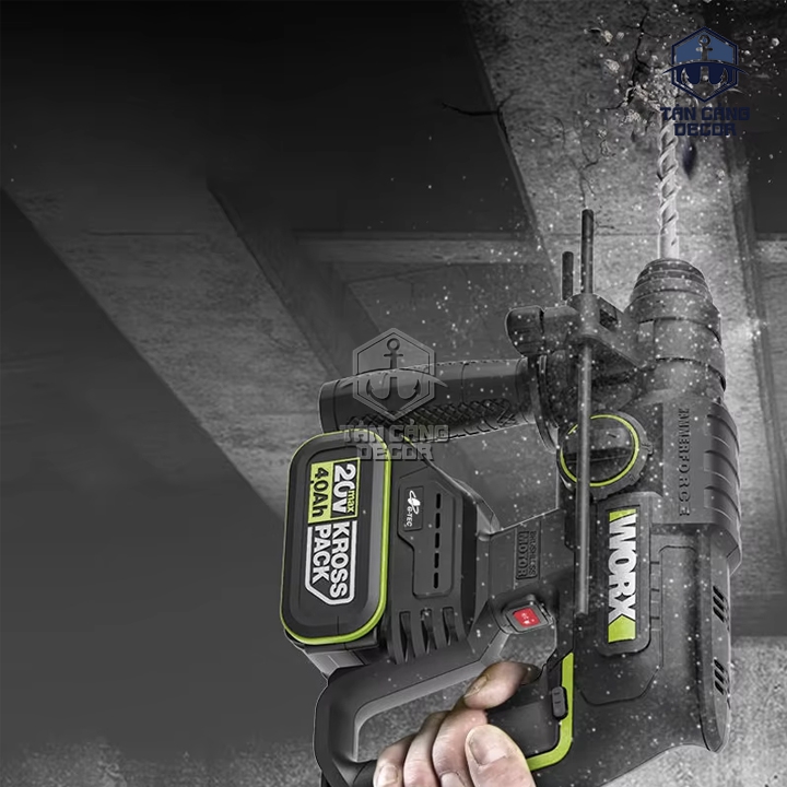 Máy Khoan Đục Bê Tông 4 Chế Độ Dùng Pin 20V Worx WU387 ( Thân Máy ) - Ảnh 4
