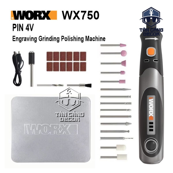 Máy Mài Khuôn Dùng Pin 4V Worx WX750 ( Full Phụ Kiện )