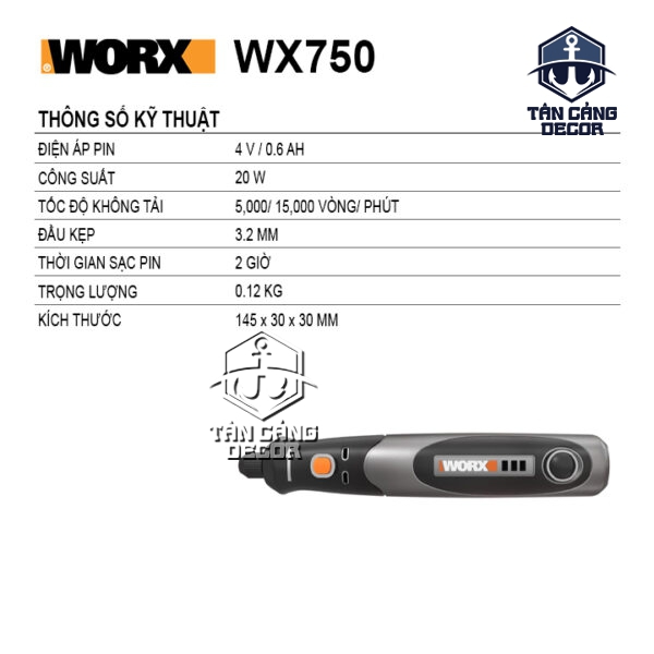 Alternative view of Máy Mài Khuôn Dùng Pin 4V Worx WX750 ( Full Phụ Kiện )