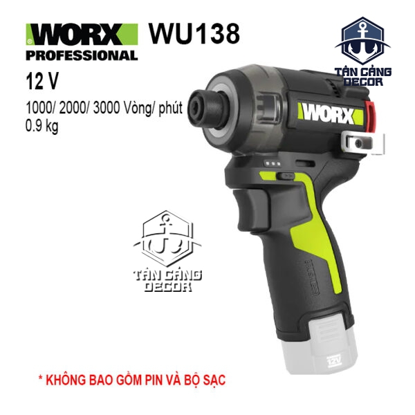 Máy Vặn Vít Búa Dầu Dùng Pin 12V Worx WU138 ( Thân Máy )