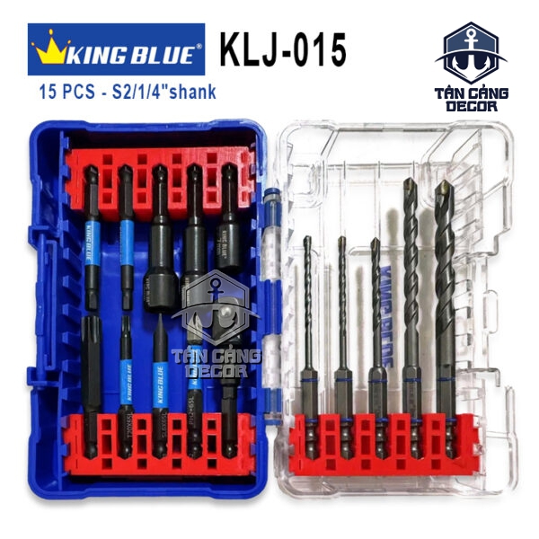 Bộ Mũi Vặn Vít, Mũi Khoan Đa Năng 15 Chi Tiết Kingblue KLJ-015