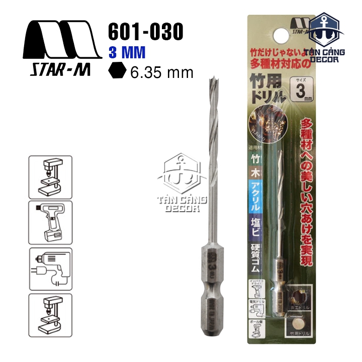 Mũi Khoan Gỗ Star M 601 Chuyên Khoan Tre Nứa Chuôi Dài Lục Giác ( Nhiều Kích Thước Từ 3 - 21 mm ) - Ảnh 11