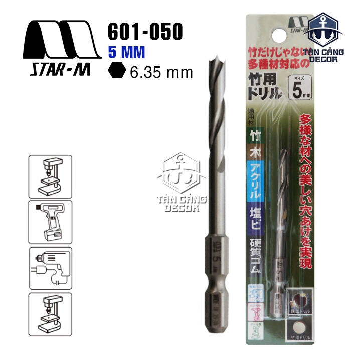 Mũi Khoan Gỗ Star M 601 Chuyên Khoan Tre Nứa Chuôi Dài Lục Giác ( Nhiều Kích Thước Từ 3 - 21 mm ) - Ảnh 13