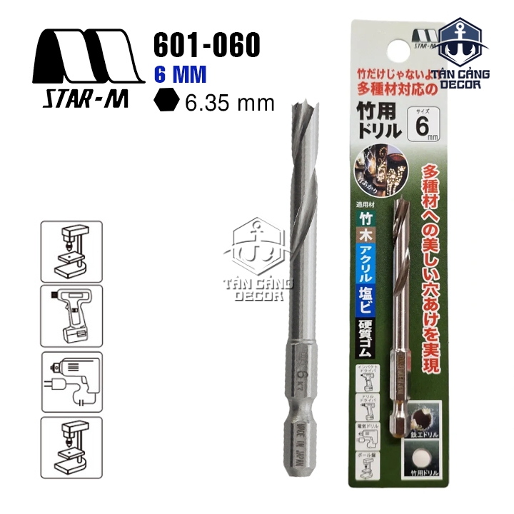 Mũi Khoan Gỗ Star M 601 Chuyên Khoan Tre Nứa Chuôi Dài Lục Giác ( Nhiều Kích Thước Từ 3 - 21 mm ) - Ảnh 14