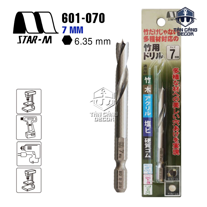 Mũi Khoan Gỗ Star M 601 Chuyên Khoan Tre Nứa Chuôi Dài Lục Giác ( Nhiều Kích Thước Từ 3 - 21 mm ) - Ảnh 15