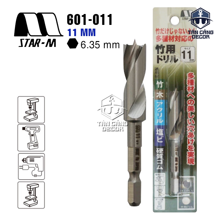 Mũi Khoan Gỗ Star M 601 Chuyên Khoan Tre Nứa Chuôi Dài Lục Giác ( Nhiều Kích Thước Từ 3 - 21 mm ) - Ảnh 18