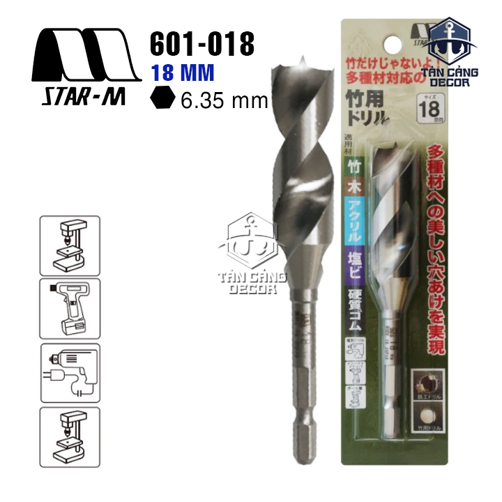 Mũi Khoan Gỗ Star M 601 Chuyên Khoan Tre Nứa Chuôi Dài Lục Giác ( Nhiều Kích Thước Từ 3 - 21 mm ) - Ảnh 21