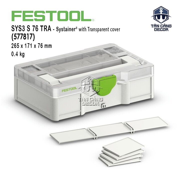 Hộp Đựng Dụng Cụ Festool Systainer³ SYS3 S 76 TRA (577817)