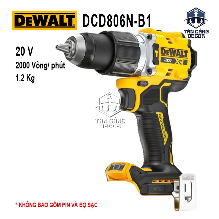Máy Khoan Động Lực Dùng Pin DeWalt 20V DCD806 ( Thân Máy ) ( Trang Bị Chống KickBack )