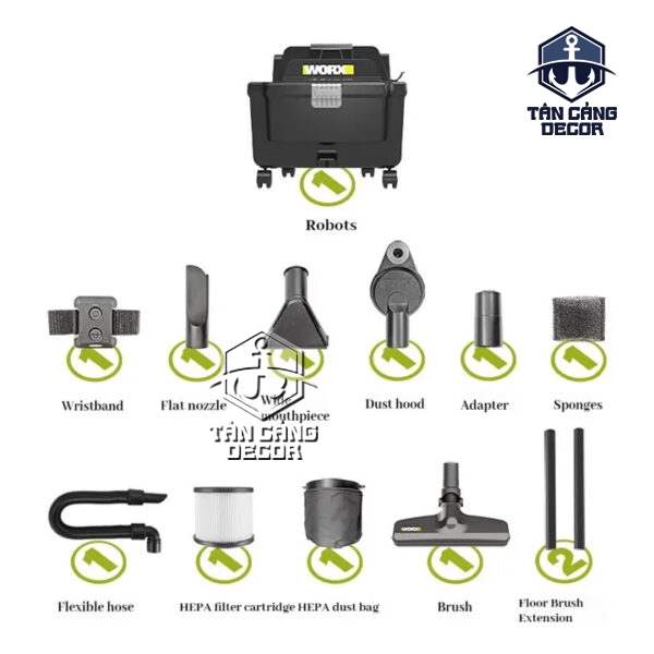 Máy Hút Bụi Dùng Pin 20V Worx WU037 ( Thân Máy ) ( Trang Bị Nút Điều Khiển Bluetooth ) - Ảnh 6