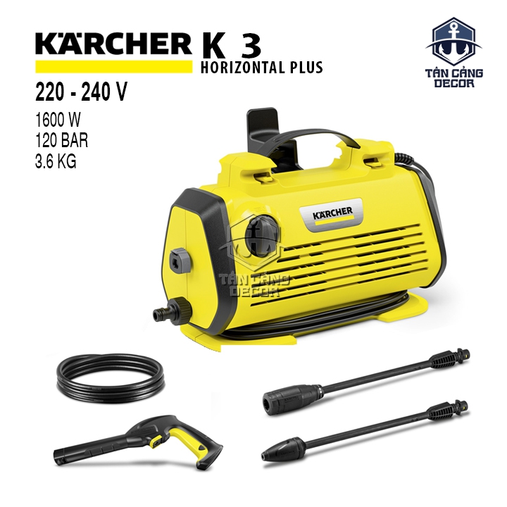 Máy xịt rửa xe áp lực Karcher K 3 Horizontal Plus 1600W