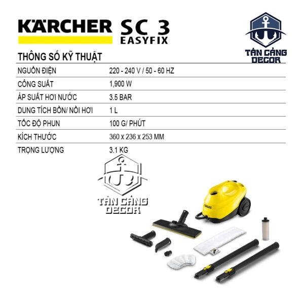 Alternative view of Máy Xịt Làm Sạch Bằng Hơi Nước Karcher SC 3 Easyfix 1900W