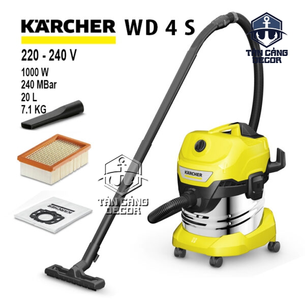 Máy Hút Bụi Ướt Và Khô Karcher WD 4 S 1000W