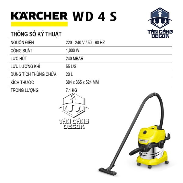 Alternative view of Máy Hút Bụi Ướt Và Khô Karcher WD 4 S 1000W