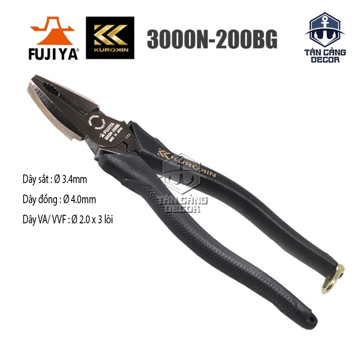 Kìm điện tác động mạnh Kurokin 3000N-200BG – Fujiya Nhật Bản