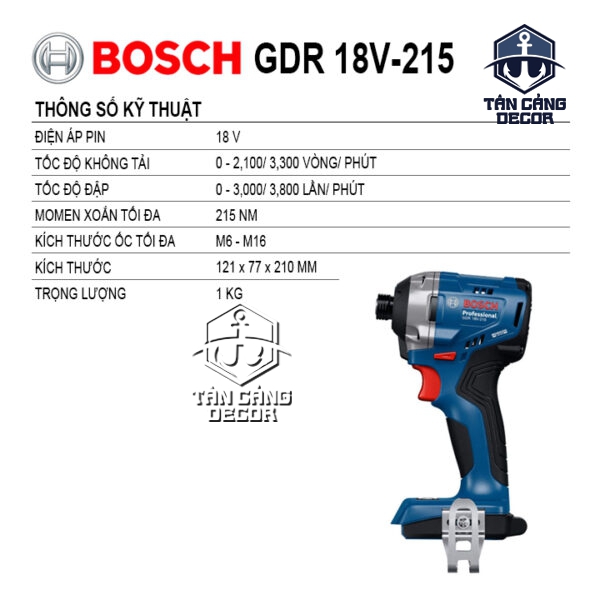 Alternative view of Combo Máy Vặn Vít, Máy Khoan Dùng Pin 18V Bosch GDR 18V-215 & GSB 185-LI 06019N20K4 (2 Pin 2Ah, Sạc, Thùng )