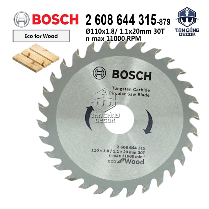 Lưỡi Cắt Gỗ, Nhôm 110 mm x 30T Bosch 2 608 644 315