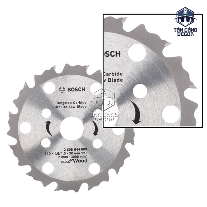 Lưỡi Cắt Gỗ 110 mm x 12T Bosch 2 608 644 669 - Ảnh 3
