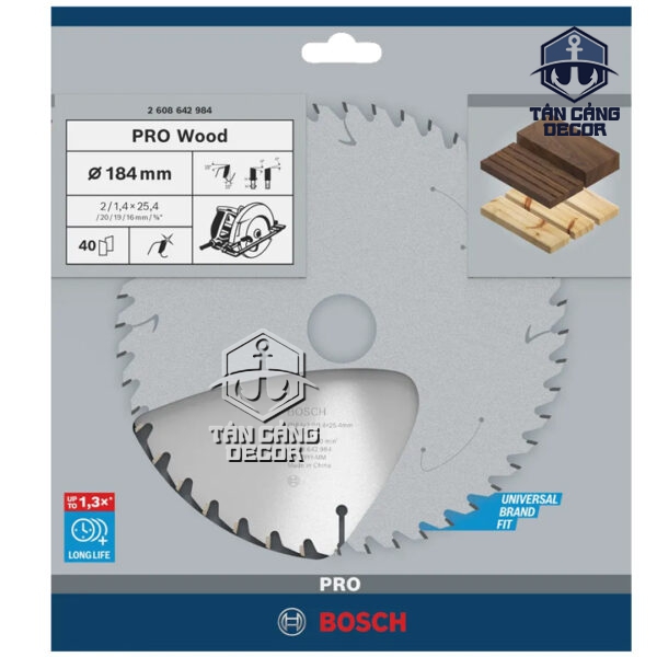 Alternative view of Lưỡi Cưa Gỗ 184 mm x 40T Bosch 2 608 642 984