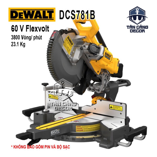 Máy Cưa Cắt Đa Góc Trục Trượt 305 mm Dùng Pin FlexVolt Dewalt DCS781B (Thân Máy)