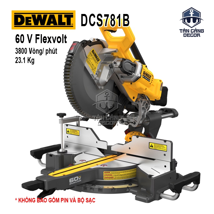 Máy Cưa Cắt Đa Góc Trục Trượt 305 mm Dùng Pin FlexVolt Dewalt DCS781B (Thân Máy)